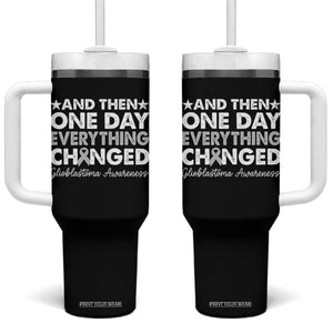 Glioblastoma Awareness Tumbler With Handle Retro Fight Brain Tumor Cure Gray Ribbon TS10 One Size: 40 oz Black Print Your Wear