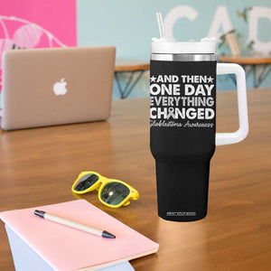 Glioblastoma Awareness Tumbler With Handle Retro Fight Brain Tumor Cure Gray Ribbon TS10 Print Your Wear