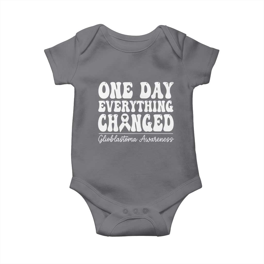 Glioblastoma Awareness Baby Onesie Fight Brain Tumor Cure Groovy TS10 Charcoal Print Your Wear