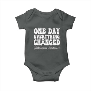 Glioblastoma Awareness Baby Onesie Fight Brain Tumor Cure Groovy TS10 Dark Heather Print Your Wear
