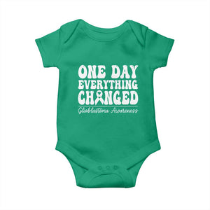 Glioblastoma Awareness Baby Onesie Fight Brain Tumor Cure Groovy TS10 Irish Green Print Your Wear