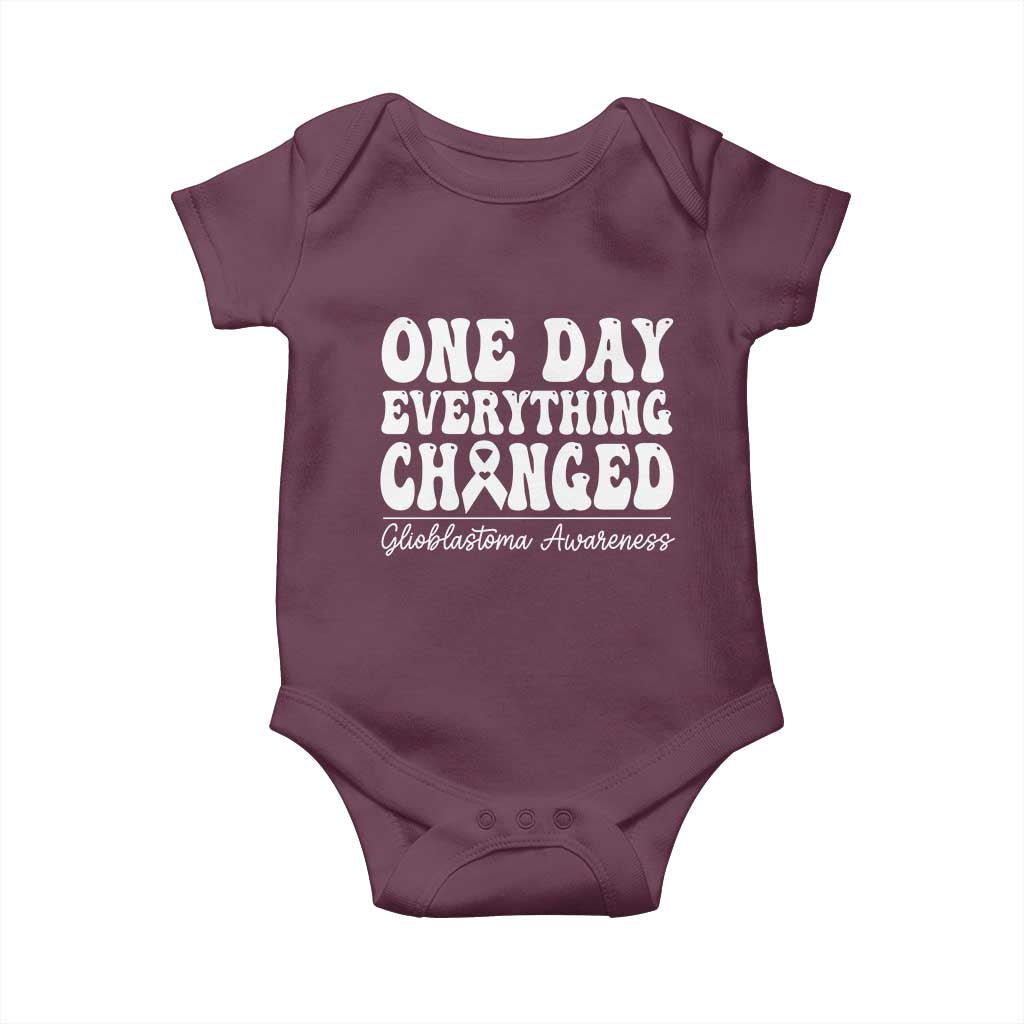 Glioblastoma Awareness Baby Onesie Fight Brain Tumor Cure Groovy TS10 Maroon Print Your Wear