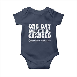 Glioblastoma Awareness Baby Onesie Fight Brain Tumor Cure Groovy TS10 Navy Print Your Wear