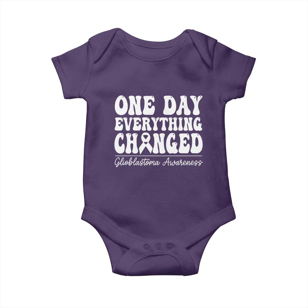 Glioblastoma Awareness Baby Onesie Fight Brain Tumor Cure Groovy TS10 Purple Print Your Wear