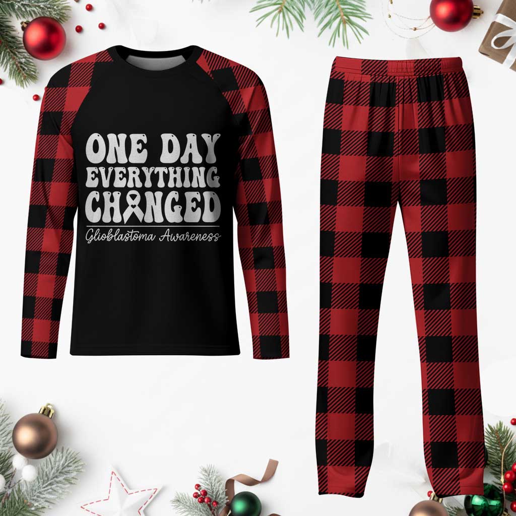 Glioblastoma Awareness Plaid Pajama Set Fight Brain Tumor Cure Groovy TS10 Buffalo Plaid Print Your Wear