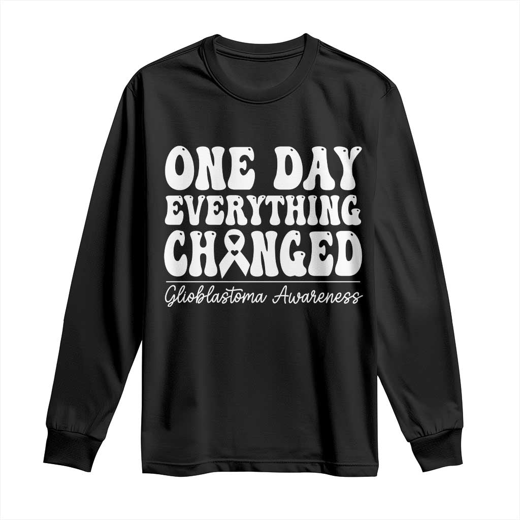 Glioblastoma Awareness Long Sleeve Shirt Fight Brain Tumor Cure Groovy TS10 Black Print Your Wear