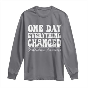Glioblastoma Awareness Long Sleeve Shirt Fight Brain Tumor Cure Groovy TS10 Charcoal Print Your Wear