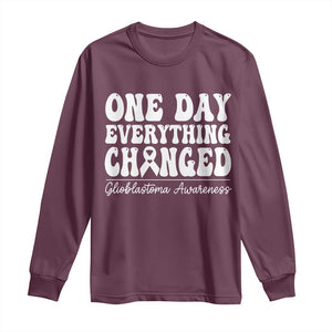 Glioblastoma Awareness Long Sleeve Shirt Fight Brain Tumor Cure Groovy TS10 Maroon Print Your Wear