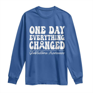 Glioblastoma Awareness Long Sleeve Shirt Fight Brain Tumor Cure Groovy TS10 Royal Blue Print Your Wear