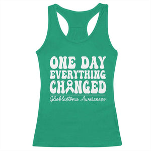 Glioblastoma Awareness Racerback Tank Top Fight Brain Tumor Cure Groovy TS10 Irish Green Print Your Wear
