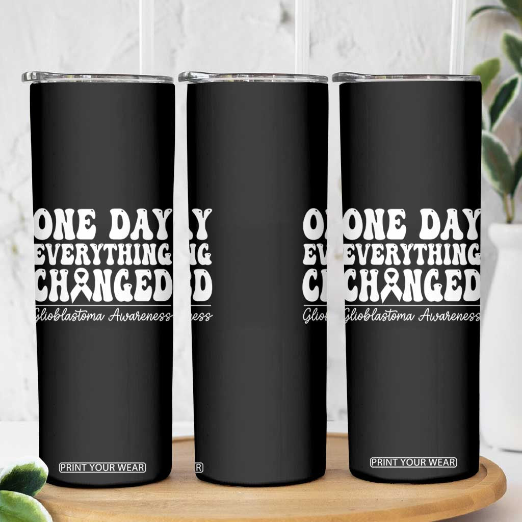 Glioblastoma Awareness Skinny Tumbler Fight Brain Tumor Cure Groovy TS10 Print Your Wear