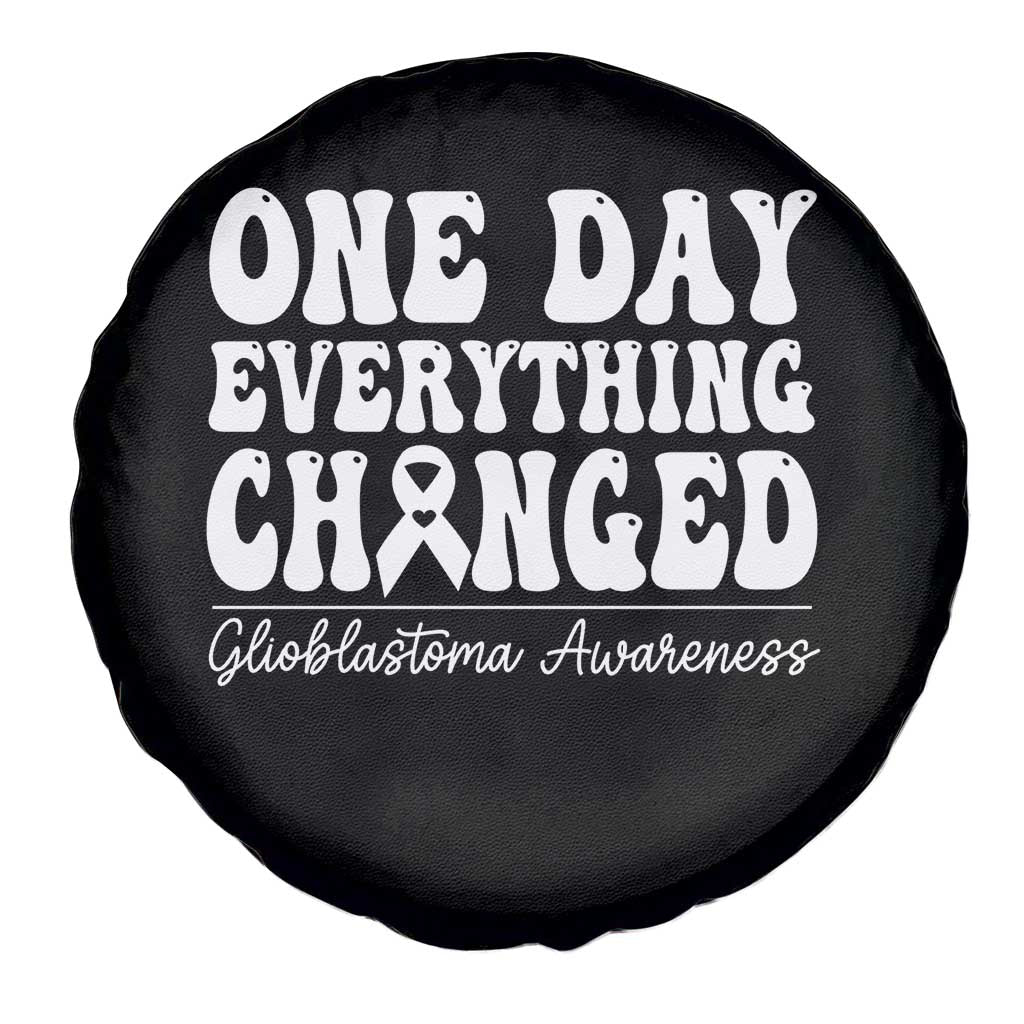 Glioblastoma Awareness Spare Tire Cover Fight Brain Tumor Cure Groovy TS10 Print Your Wear