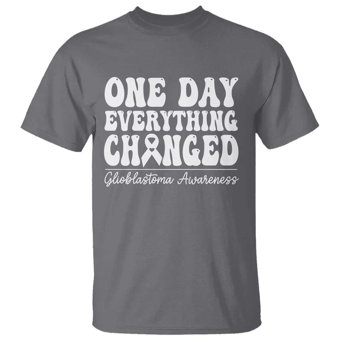 Glioblastoma Awareness T Shirt Fight Brain Tumor Cure Groovy TS10 Charcoal Print Your Wear