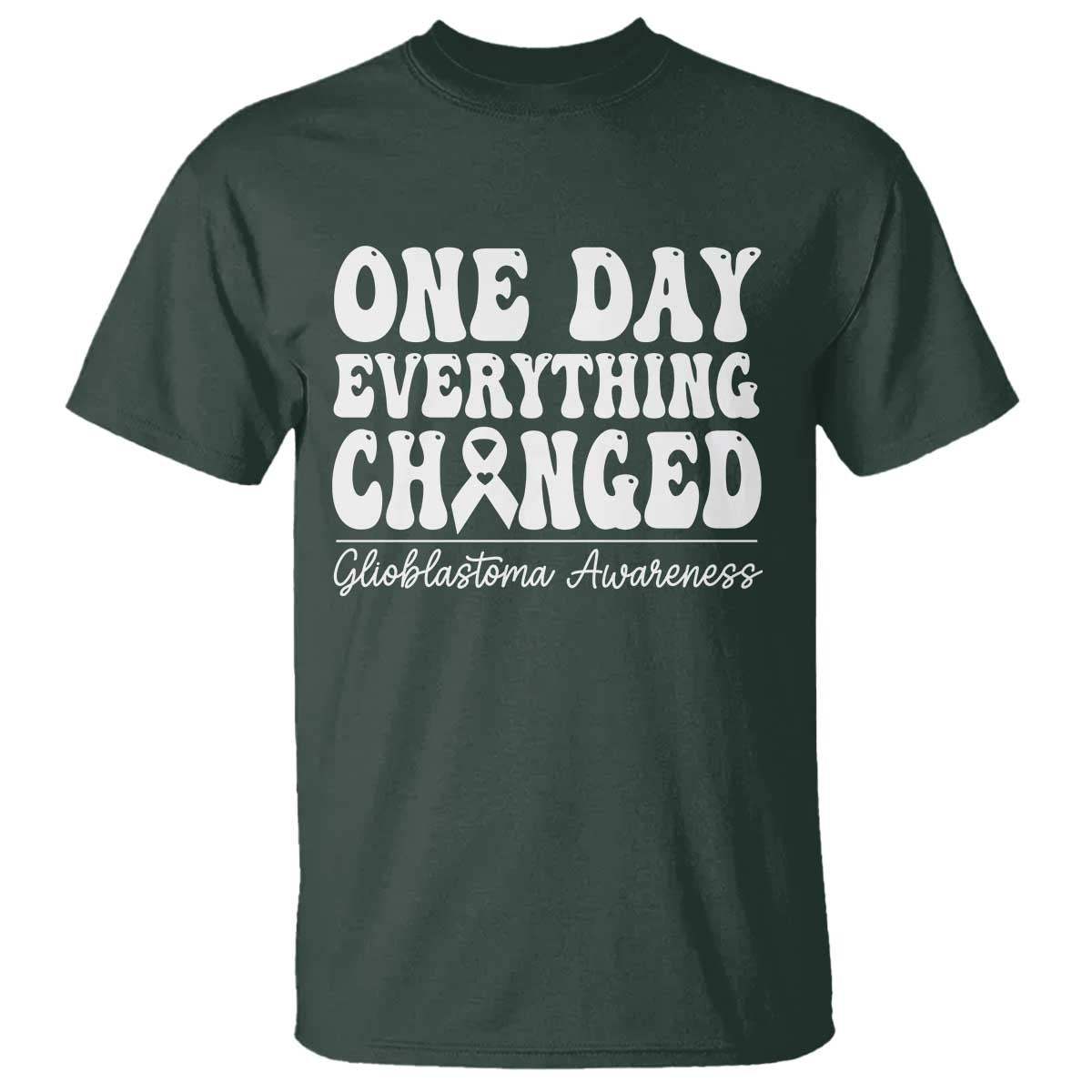 Glioblastoma Awareness T Shirt Fight Brain Tumor Cure Groovy TS10 Dark Forest Green Print Your Wear