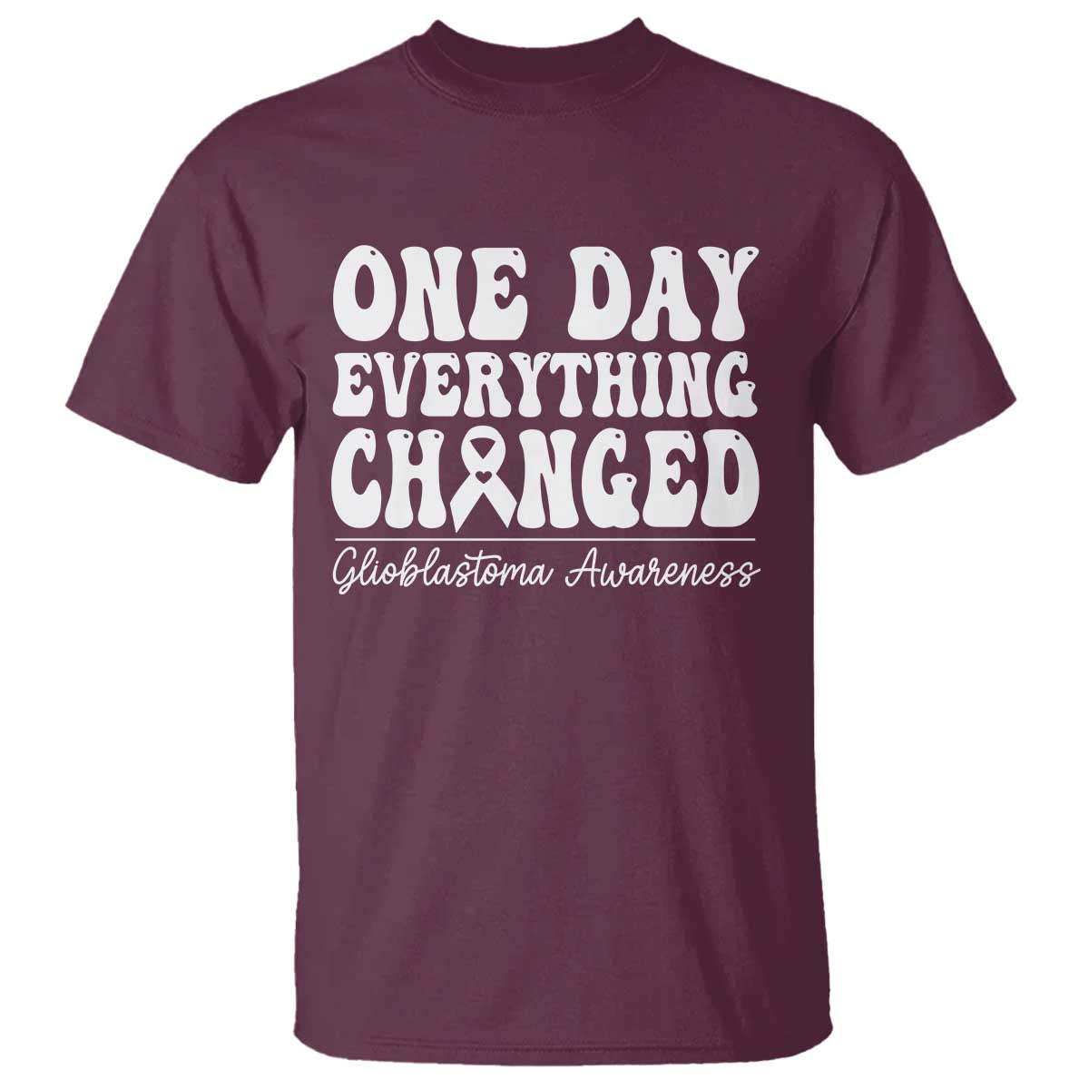 Glioblastoma Awareness T Shirt Fight Brain Tumor Cure Groovy TS10 Maroon Print Your Wear