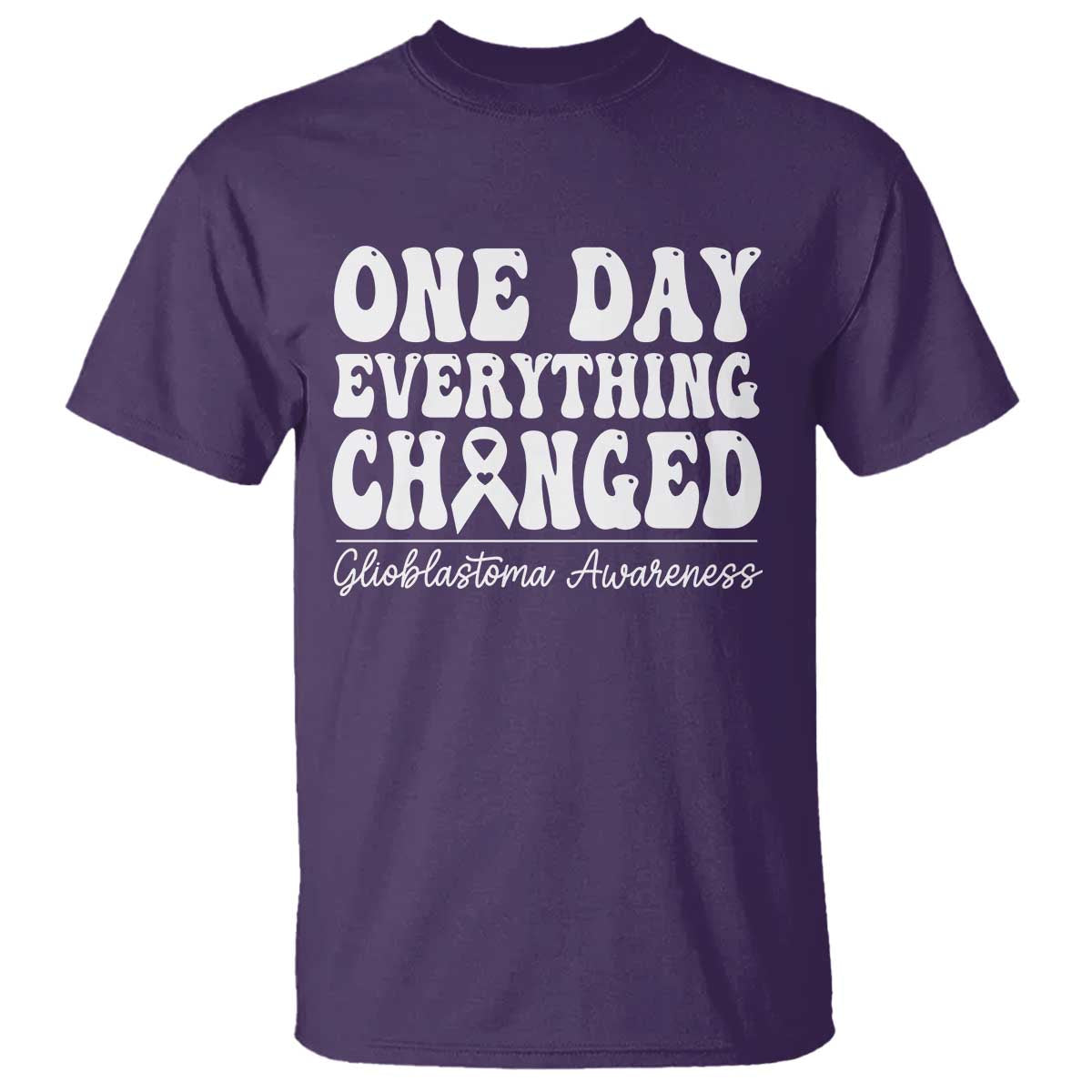 Glioblastoma Awareness T Shirt Fight Brain Tumor Cure Groovy TS10 Purple Print Your Wear