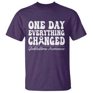 Glioblastoma Awareness T Shirt Fight Brain Tumor Cure Groovy TS10 Purple Print Your Wear