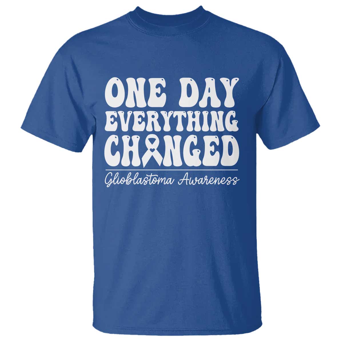 Glioblastoma Awareness T Shirt Fight Brain Tumor Cure Groovy TS10 Royal Blue Print Your Wear
