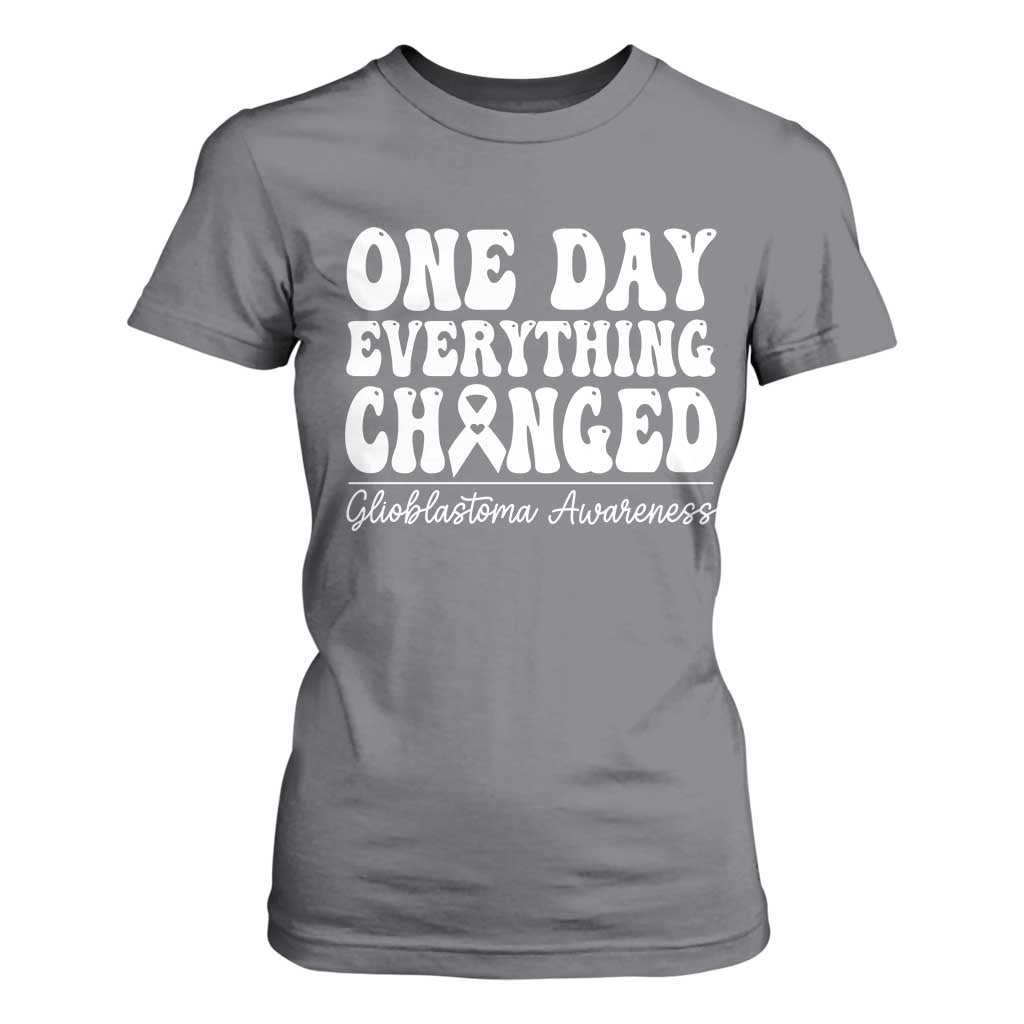 Glioblastoma Awareness T Shirt For Women Fight Brain Tumor Cure Groovy TS10 Charcoal Print Your Wear