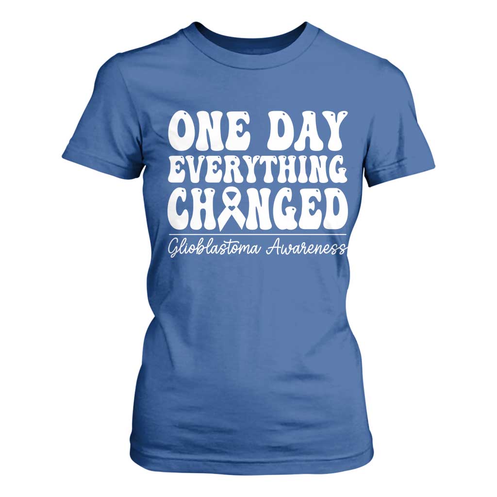 Glioblastoma Awareness T Shirt For Women Fight Brain Tumor Cure Groovy TS10 Royal Blue Print Your Wear