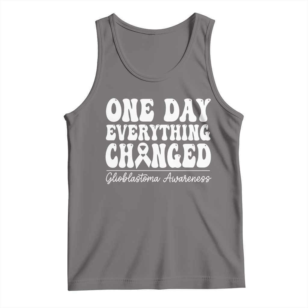 Glioblastoma Awareness Tank Top Fight Brain Tumor Cure Groovy TS10 Deep Heather Print Your Wear