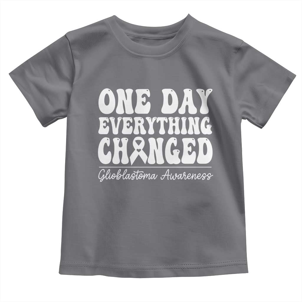 Glioblastoma Awareness Toddler T Shirt Fight Brain Tumor Cure Groovy TS10 Charcoal Print Your Wear