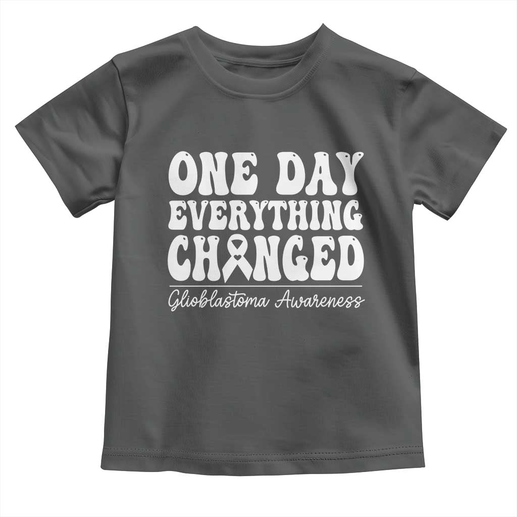 Glioblastoma Awareness Toddler T Shirt Fight Brain Tumor Cure Groovy TS10 Dark Heather Print Your Wear