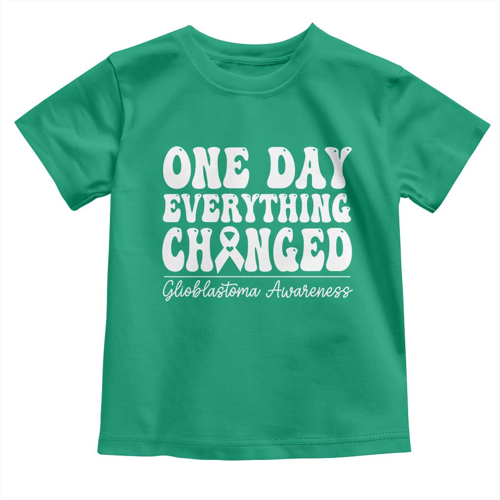 Glioblastoma Awareness Toddler T Shirt Fight Brain Tumor Cure Groovy TS10 Irish Green Print Your Wear