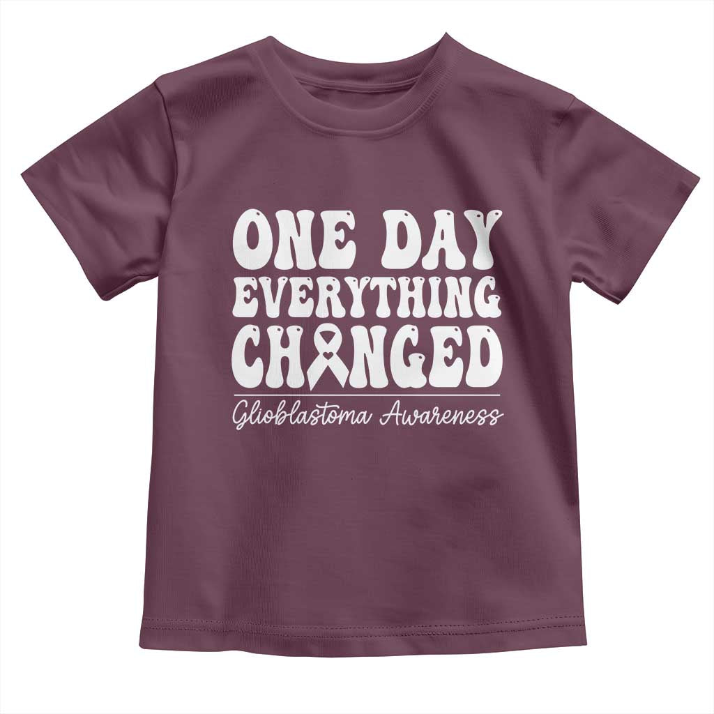 Glioblastoma Awareness Toddler T Shirt Fight Brain Tumor Cure Groovy TS10 Maroon Print Your Wear