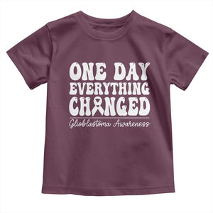 Glioblastoma Awareness Toddler T Shirt Fight Brain Tumor Cure Groovy TS10 Maroon Print Your Wear