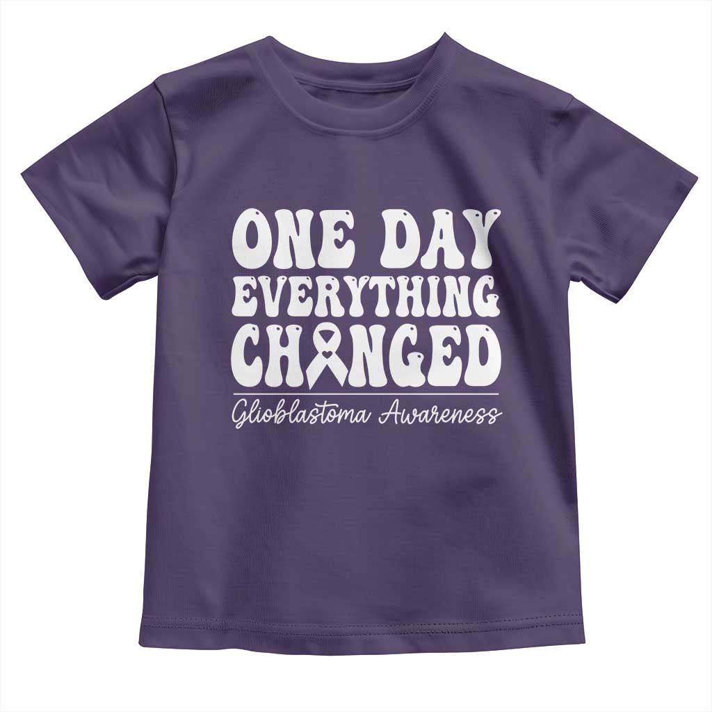 Glioblastoma Awareness Toddler T Shirt Fight Brain Tumor Cure Groovy TS10 Purple Print Your Wear