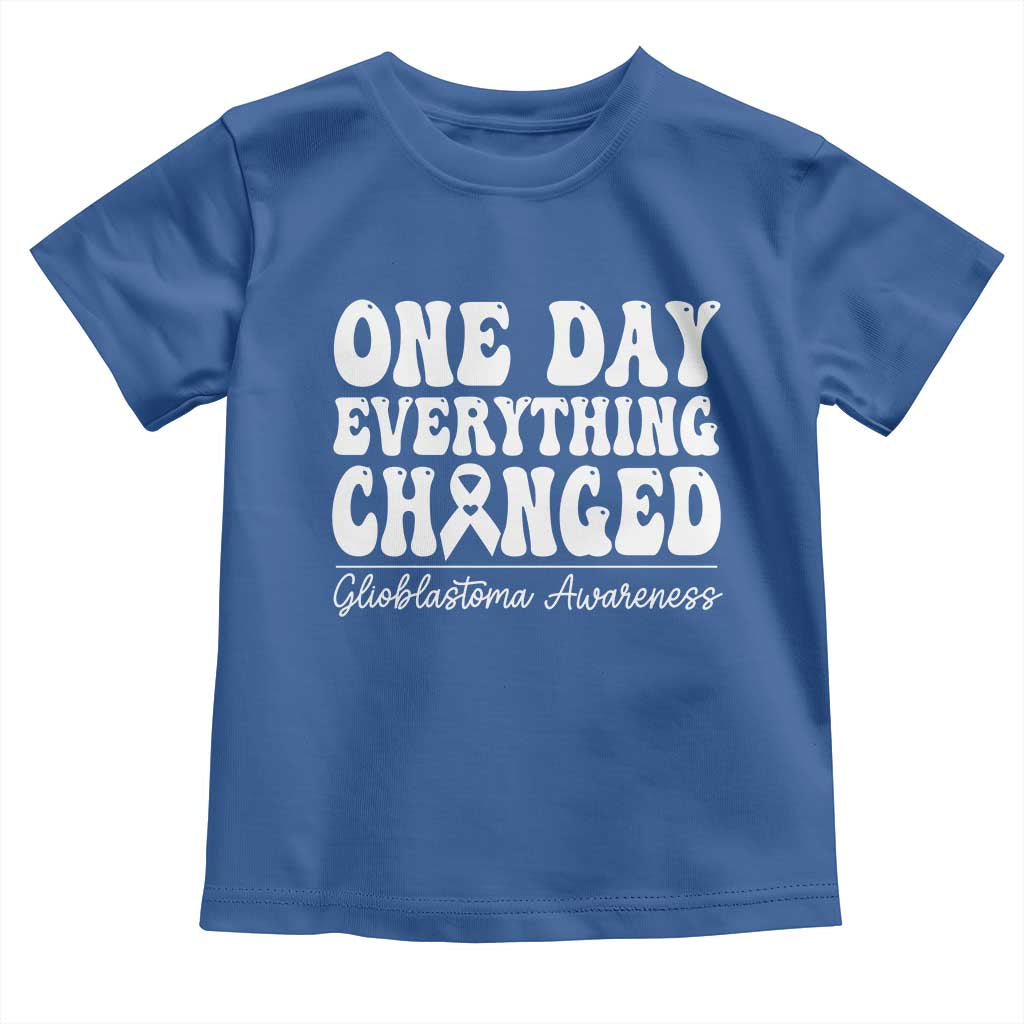 Glioblastoma Awareness Toddler T Shirt Fight Brain Tumor Cure Groovy TS10 Royal Blue Print Your Wear