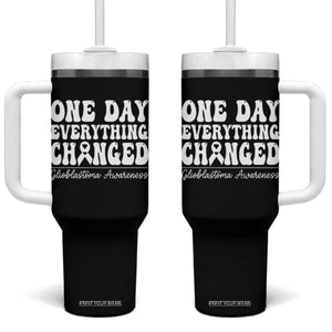 Glioblastoma Awareness Tumbler With Handle Fight Brain Tumor Cure Groovy TS10 One Size: 40 oz Black Print Your Wear