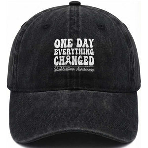 Glioblastoma Awareness Washed Cotton Baseball Cap Fight Brain Tumor Cure Groovy TS10 Washed Cap Universal Fit Black Print Your Wear