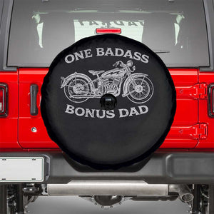 One Badass Bonus Dad Spare Tire Cover Funny Stepdad Motorcycle Graphic Mens Biker TS10 Black Print Your Wear