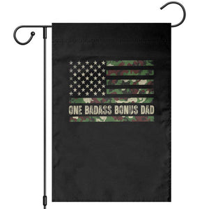 One Badass Bonus Dad Garden Flag Funny Stepdad Camo American Flag TS10 Black Print Your Wear