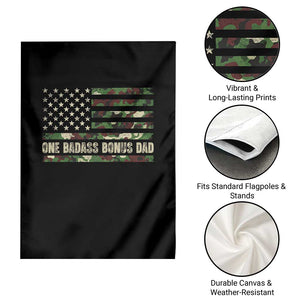 One Badass Bonus Dad Garden Flag Funny Stepdad Camo American Flag TS10 Print Your Wear
