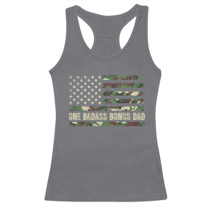 One Badass Bonus Dad Racerback Tank Top Funny Stepdad Camo American Flag TS10 Charcoal Print Your Wear