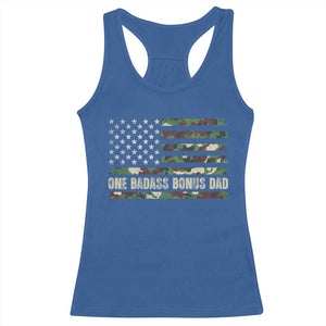 One Badass Bonus Dad Racerback Tank Top Funny Stepdad Camo American Flag TS10 Royal Blue Print Your Wear