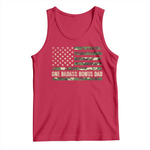 One Badass Bonus Dad Tank Top Funny Stepdad Camo American Flag TS10 Red Print Your Wear