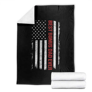 Best Effin Bonus Dad Ever Throw Blanket Funny Stepdad American Flag TS10 Black Print Your Wear