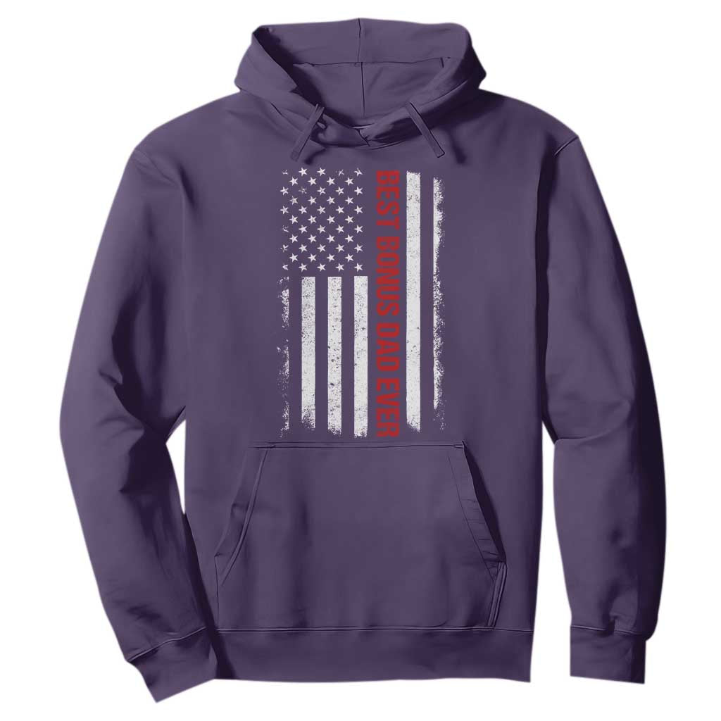 Best Effin Bonus Dad Ever Hoodie Funny Stepdad American Flag TS10 Purple Print Your Wear
