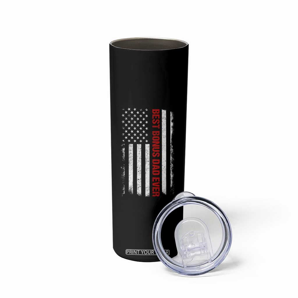 Best Effin Bonus Dad Ever Skinny Tumbler Funny Stepdad American Flag TS10 Print Your Wear