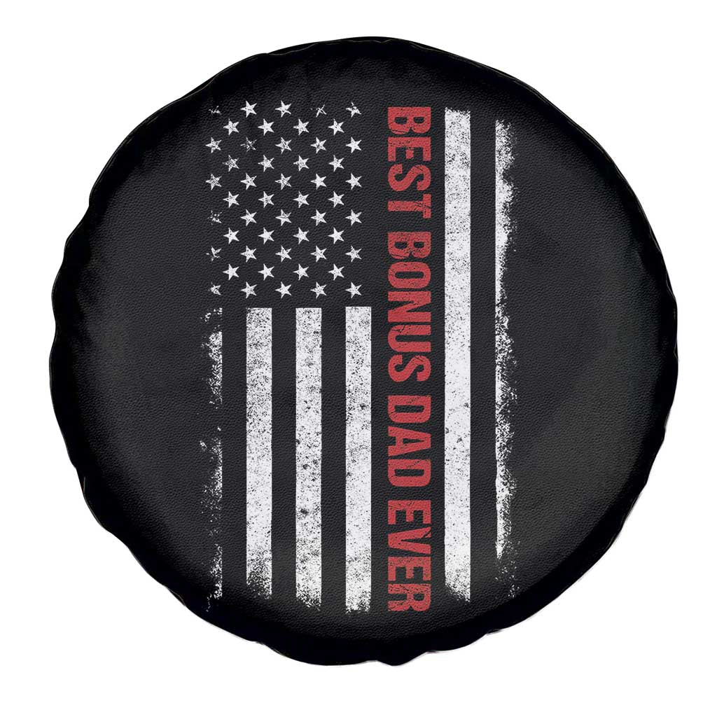 Best Effin Bonus Dad Ever Spare Tire Cover Funny Stepdad American Flag TS10 Print Your Wear