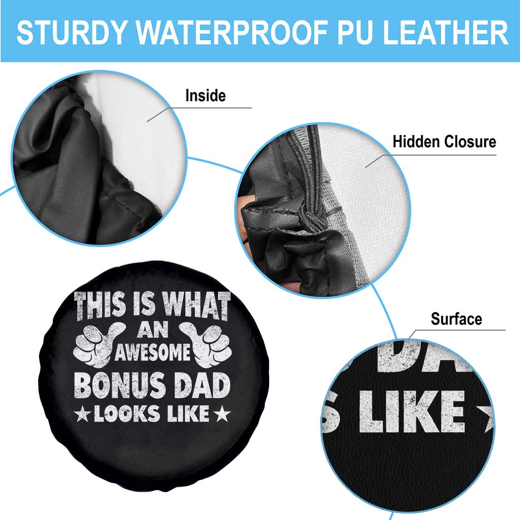 Funny Stepdad Spare Tire Cover This Is What An Awesome Bonus Dad Looks Like TS10 Print Your Wear