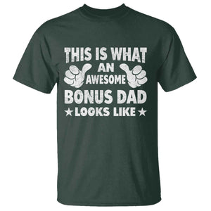 Funny Stepdad T Shirt This Is What An Awesome Bonus Dad Looks Like TS10 Dark Forest Green Print Your Wear