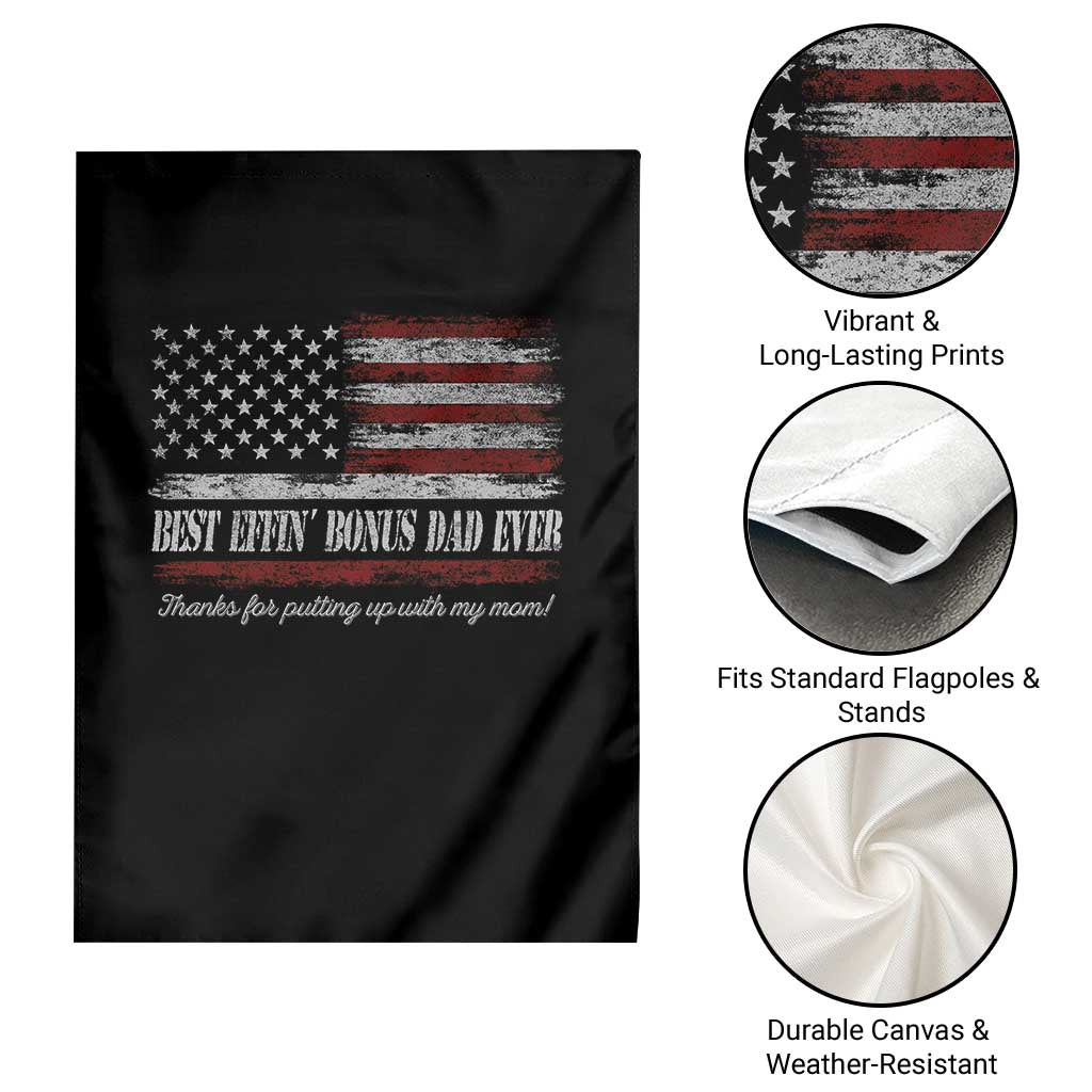 Best Effin’ Bonus Dad Ever Garden Flag Step Dad American Flag TS10 Print Your Wear