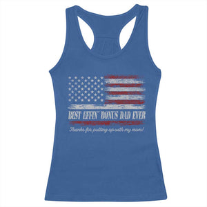 Best Effin’ Bonus Dad Ever Racerback Tank Top Step Dad American Flag TS10 Royal Blue Print Your Wear