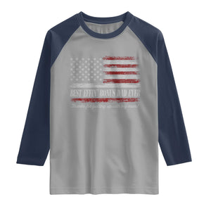 Best Effin’ Bonus Dad Ever Raglan Shirt Step Dad American Flag TS10 Sport Gray Navy Print Your Wear