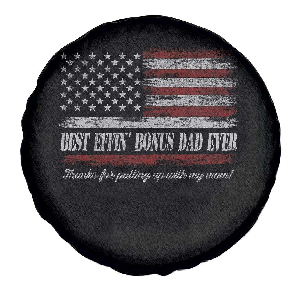 Best Effin’ Bonus Dad Ever Spare Tire Cover Step Dad American Flag TS10 Print Your Wear
